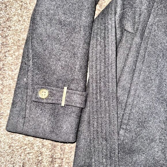 Michael Kors Women's Grey Wool Blend Gold Zipper Front Coat Jacket - Picture 6 of 10